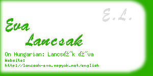 eva lancsak business card